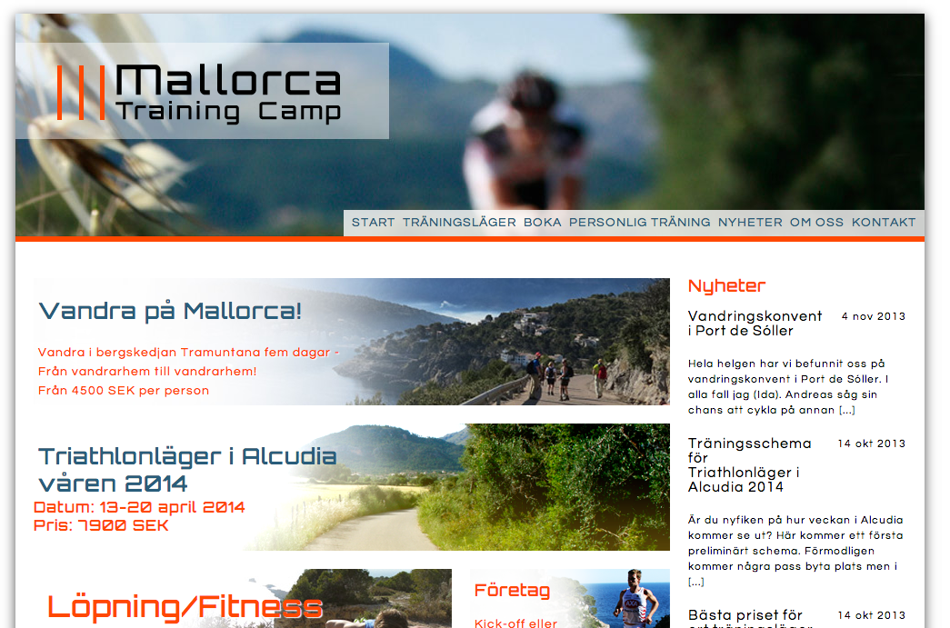 Mallorca Training Camp Web Site