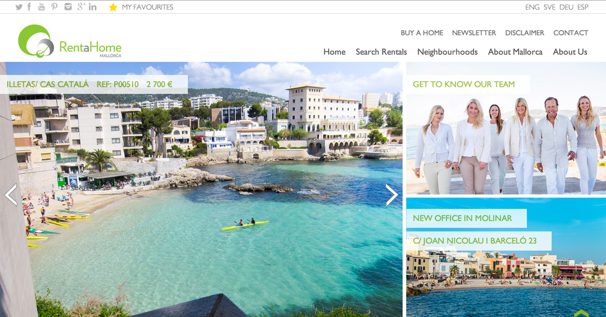 Rent a Home Mallorca new website